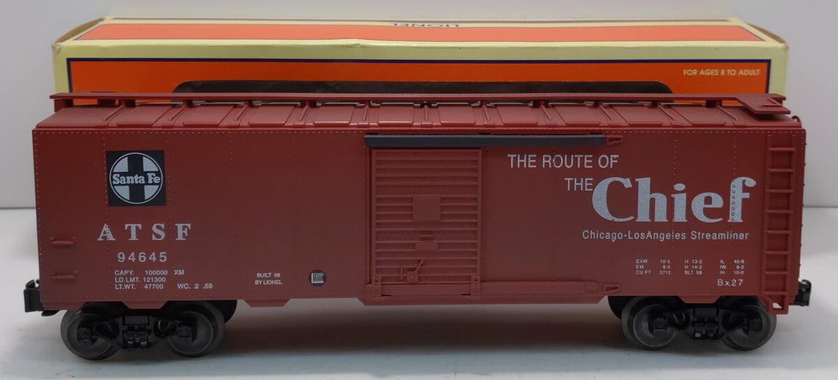 Lionel 6-17244 O Gauge AT&SF Route of the Chief Boxcar #94645