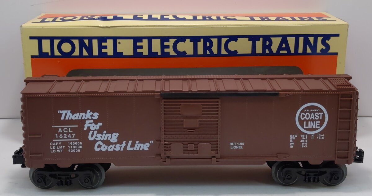 Lionel 6-16247 O Gauge Atlantic Coast Line Single-Door Boxcar LN/Box