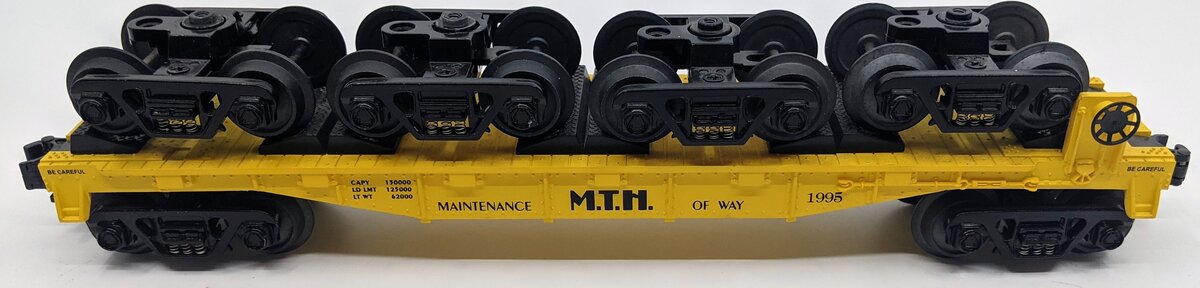 MTH 30-7669 O Gauge Transport Flatcar w/ 4 Freight Trucks #1995 LN/Box