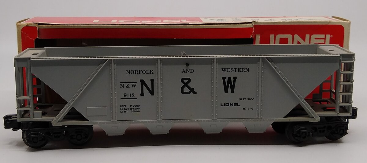 Lionel 6-9113 O Gauge Norfolk and Western Hopper VG/Box