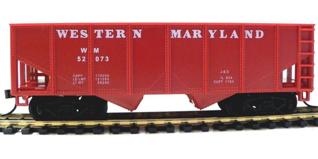 Model Power 98061 HO Scale Western Maryland 36' 2-Bay Open Hopper