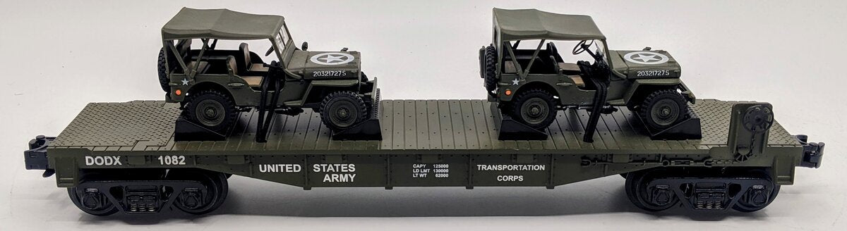 MTH 30-76124 US Army Flatcar w/ Jeeps LN/Box