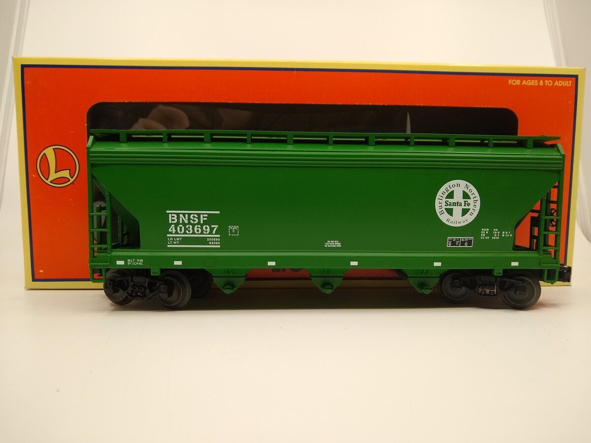 Lionel 6-17134 O Gauge BNSF ACE 3-Bay Covered Hopper NIB