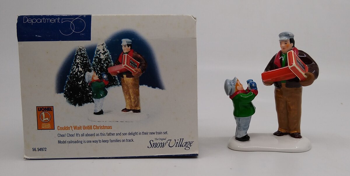 Dept 56 54972 Lionel Couldn't Wait Till Christmas Snow Village Figure Set