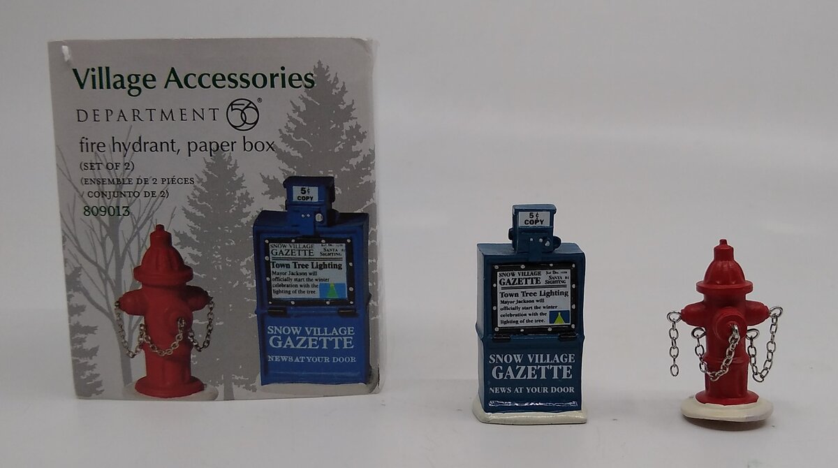 Dept 56 809013 Villiage Accessories Fire Hydrant And Paper Box