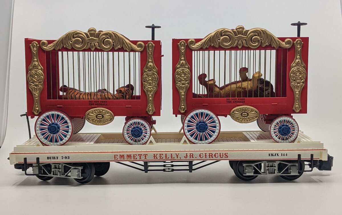 Bachmann 98371 G Scale Emmett Kelly Lion & Tiger Circus Car #144 MT/Box