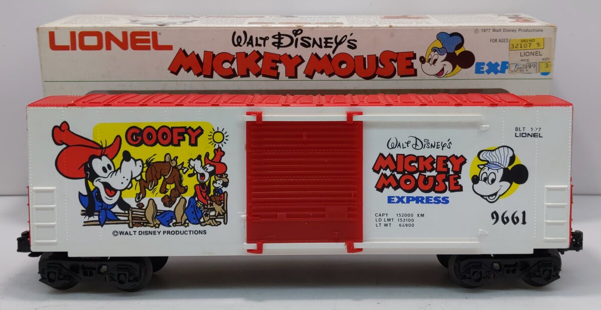 Lionel 6-9661 O Gauge Disney Goofy Hi-Cube Boxcar LN/Box