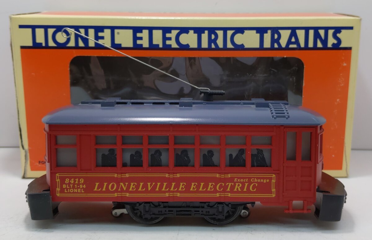 Lionel 6-18419 O Gauge Lionelville Red Operating Trolley #8419 LN/Box