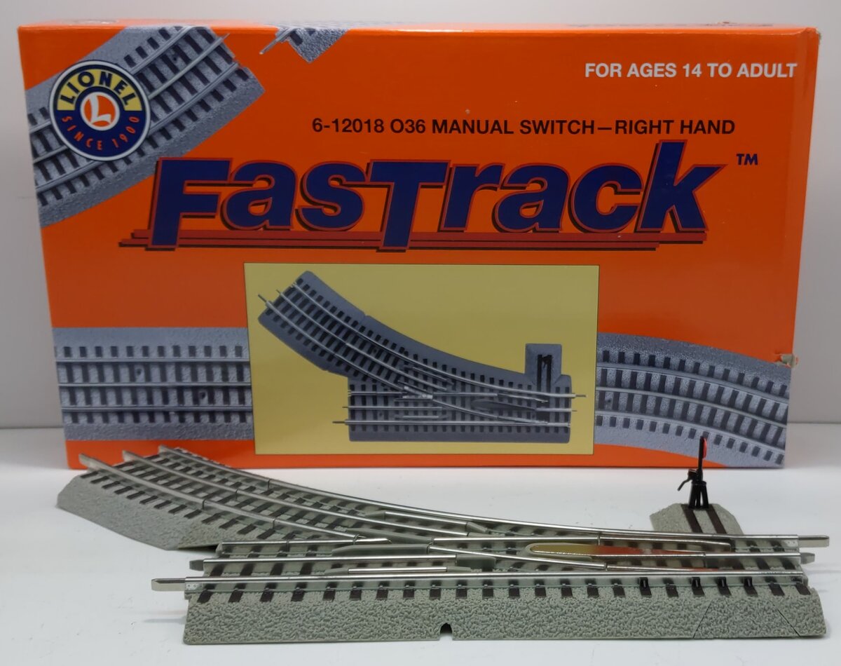 Lionel 6-12018 O-36 Right Hand Manual FasTrack Switch Turnout LN/Box