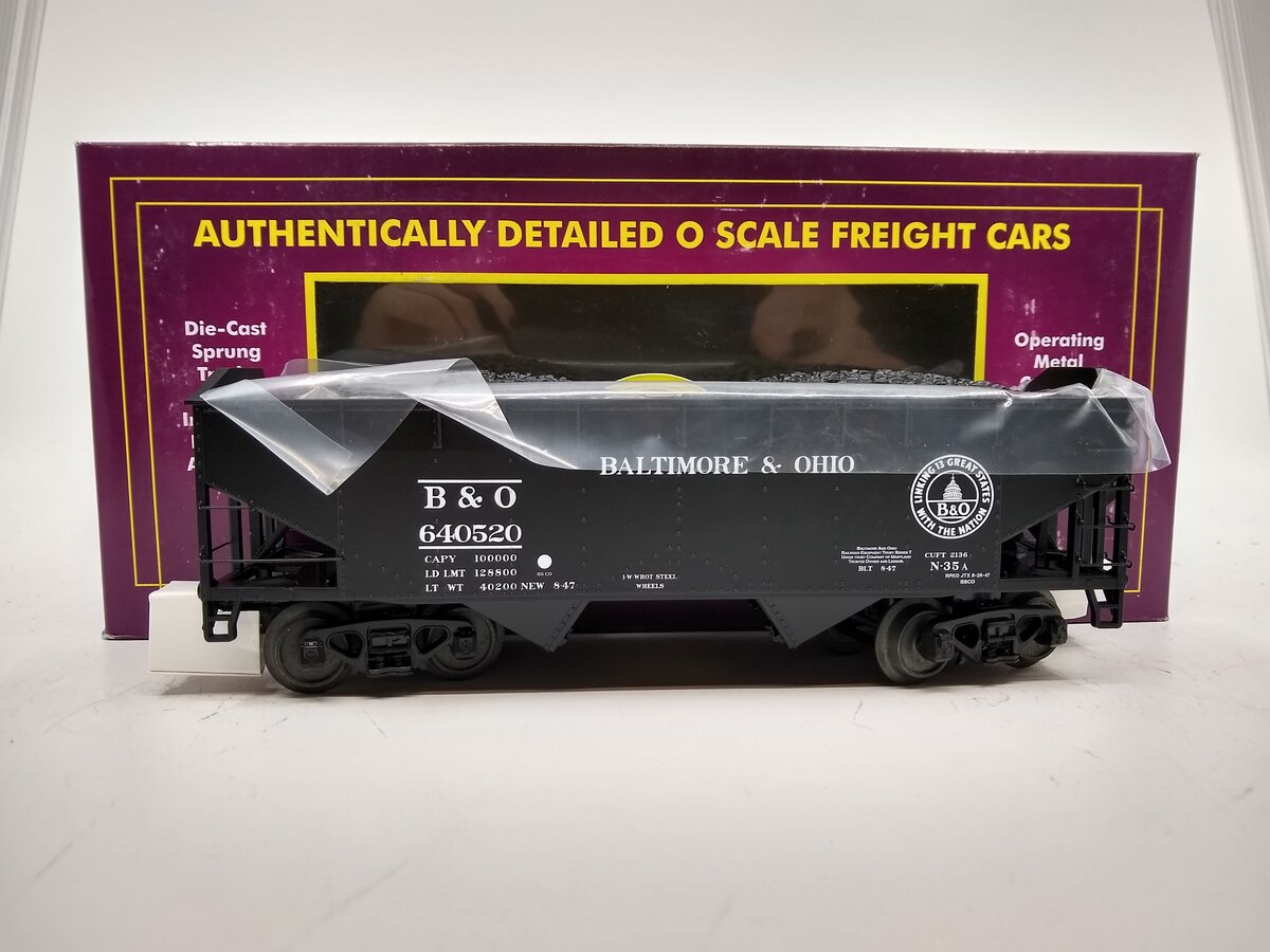 MTH 20-97819 O Baltimore & Ohio 2-Bay Offset-Side Steel Hopper #640520 LN/Box