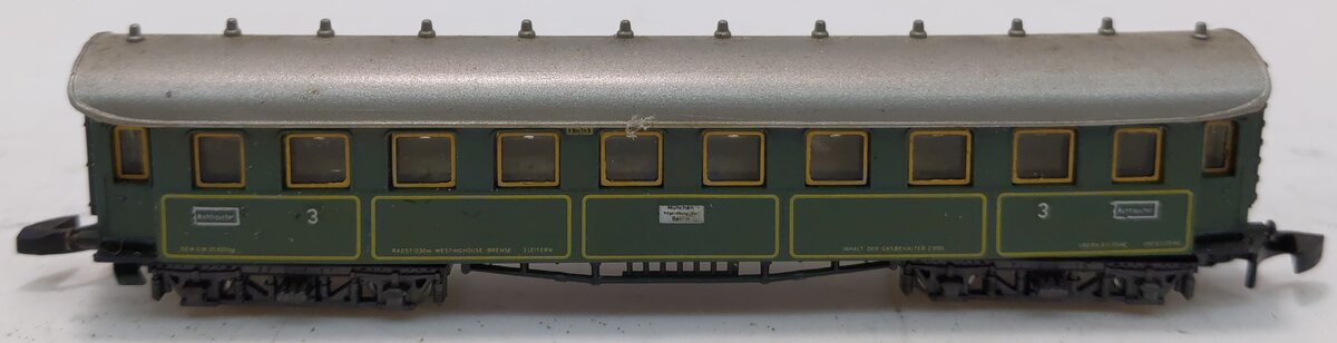 Marklin 8730 Z Scale 3rd Class Bavarian Passenger Car EX/Box