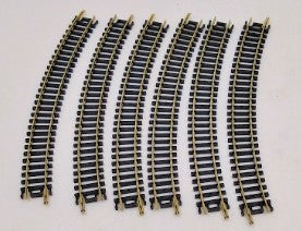 Atlas 2520 N Code 80 Nickel-Silver 11" Radius Curved Snap-Track (Pack of 6)