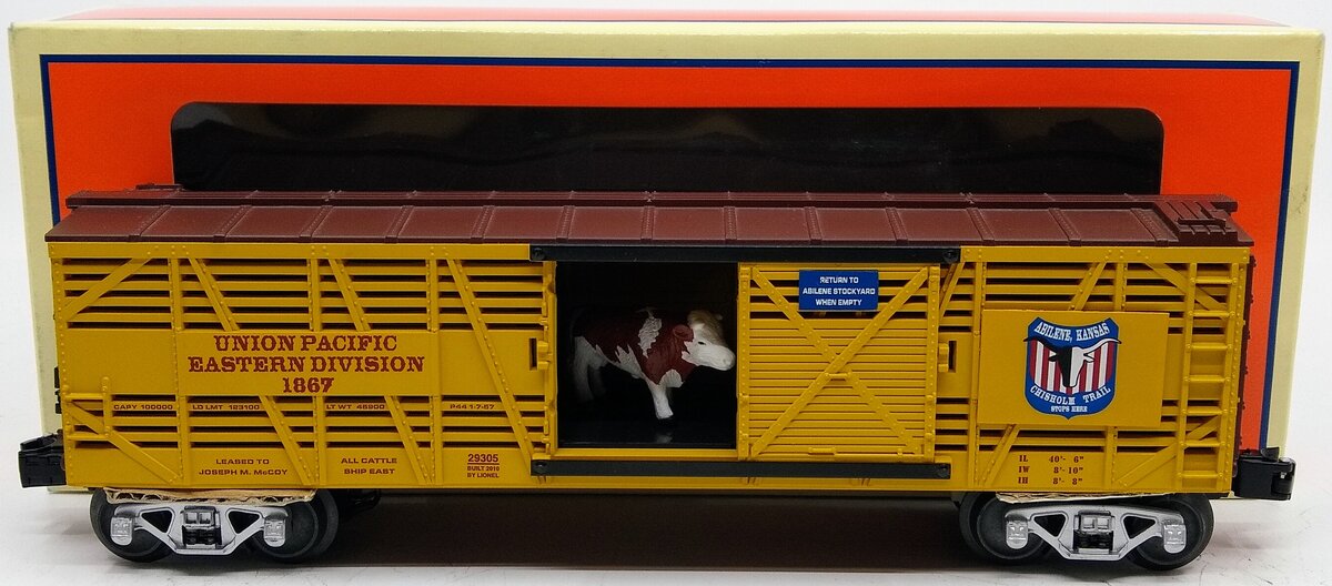 Lionel 6-29305 O Gauge Joseph McCoy "Chisholm Trail" Stock Car w/Sounds #1867