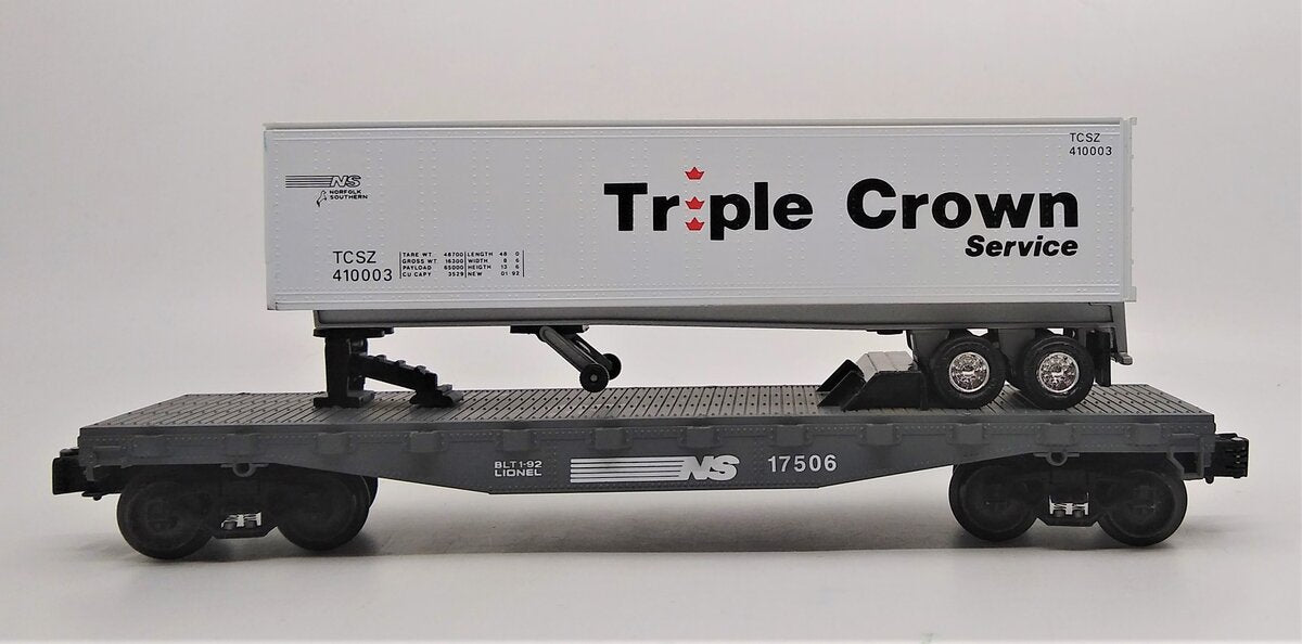 Lionel 6-17506 O Gauge NS Standard O Flatcar w/ Triple Crown Trail LN/Box