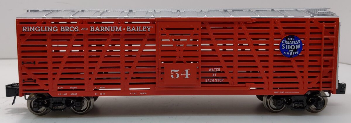 K-Line 6-22247 O Gauge Ringling Bros Scale Stock Car #54 NIB