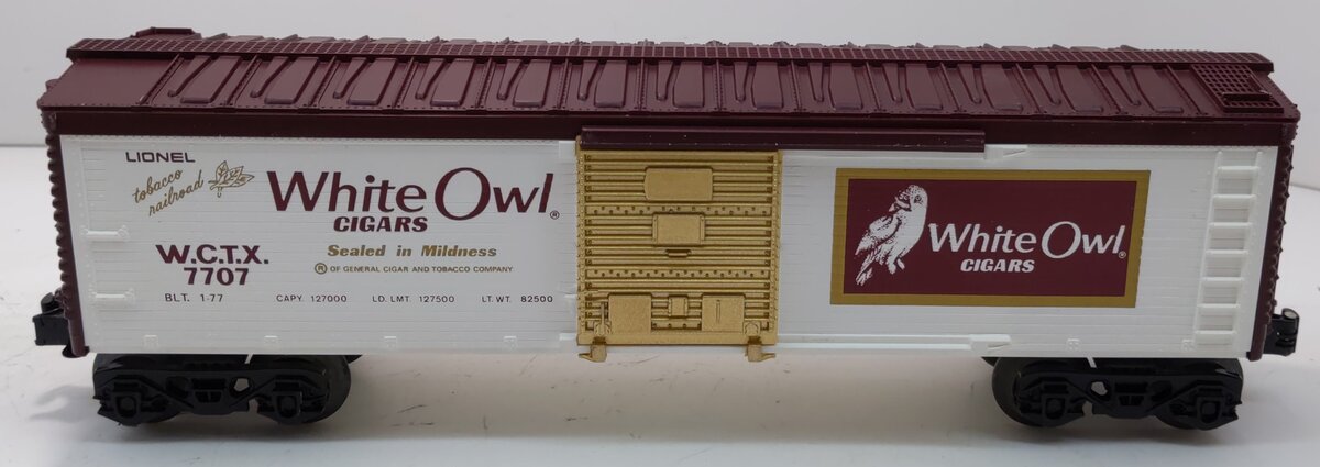 Lionel 6-7707 O Gauge White Owl Cigar Boxcar EX/Box