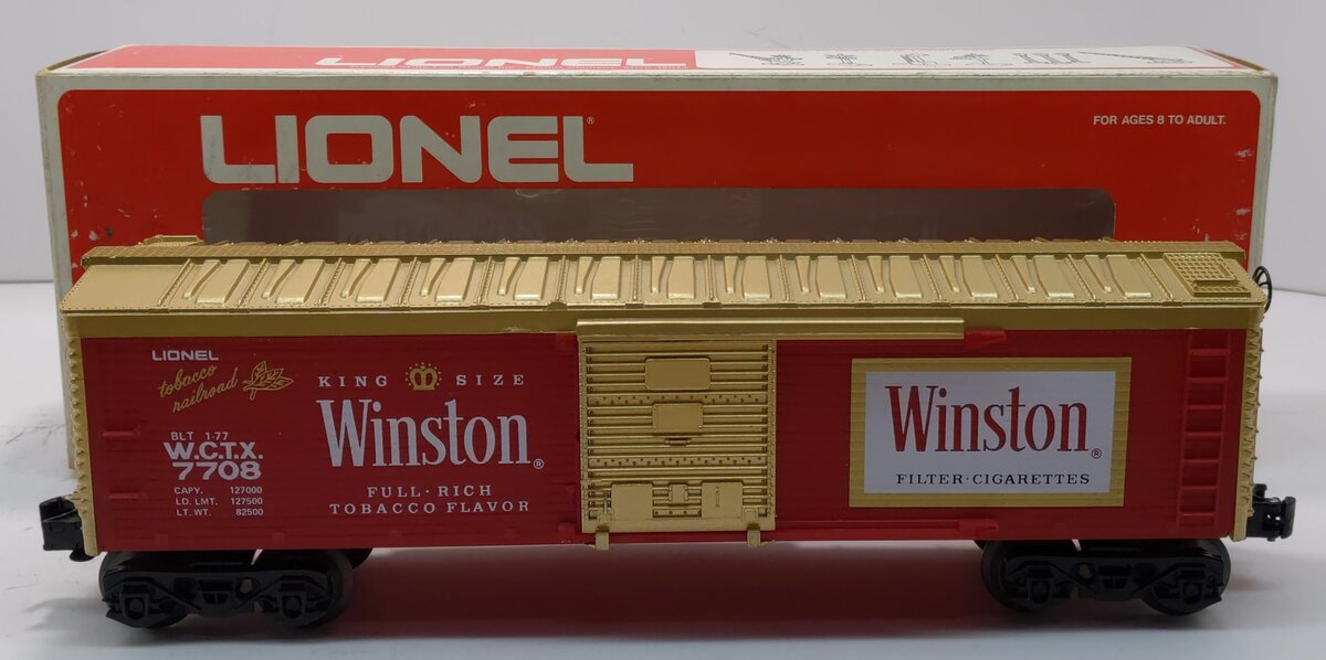 Lionel 6-7708 O Gauge Winston Billboard Reefer Car LN/Box