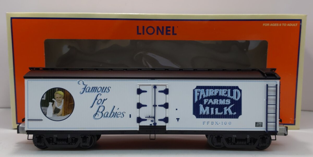 Lionel 6-17358 O Gauge Fairfield Farms Milk Car #100 LN/Box