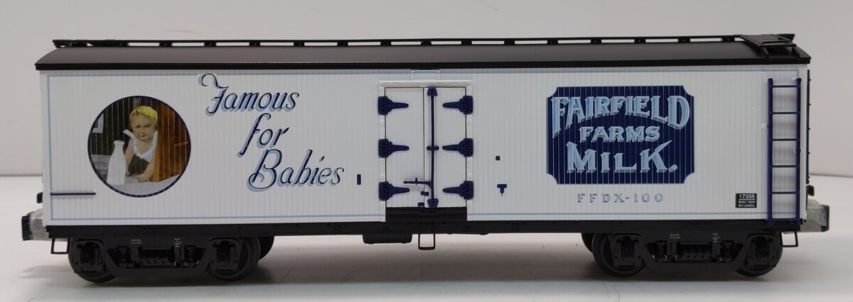 Lionel 6-17358 O Gauge Fairfield Farms Milk Car #100 LN/Box