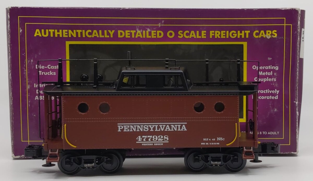 MTH 20-91153 O Gauge Pennsylvania N5C Illuminated Caboose W/Antenna #477928 NIB
