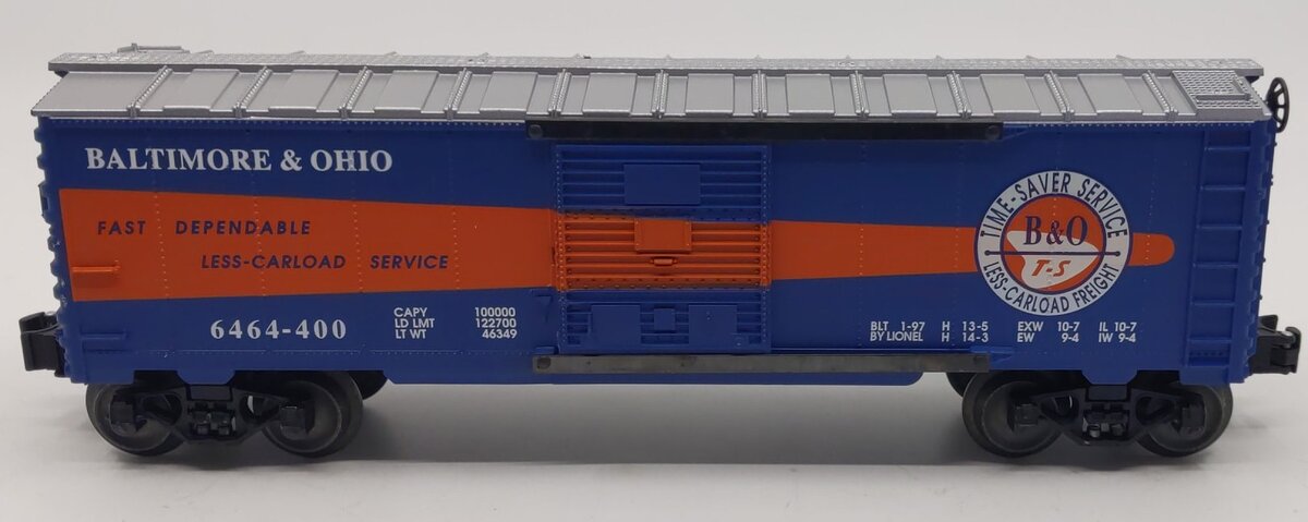 Lionel 6-19294 O Gauge Baltimore & Ohio Timesaver Boxcar # 6464-400 EX/Box