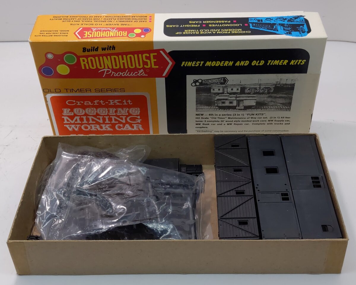 Roundhouse 1503 HO Scale Old Timer Maintenance of Way 3-in-1 Kit EX/Box