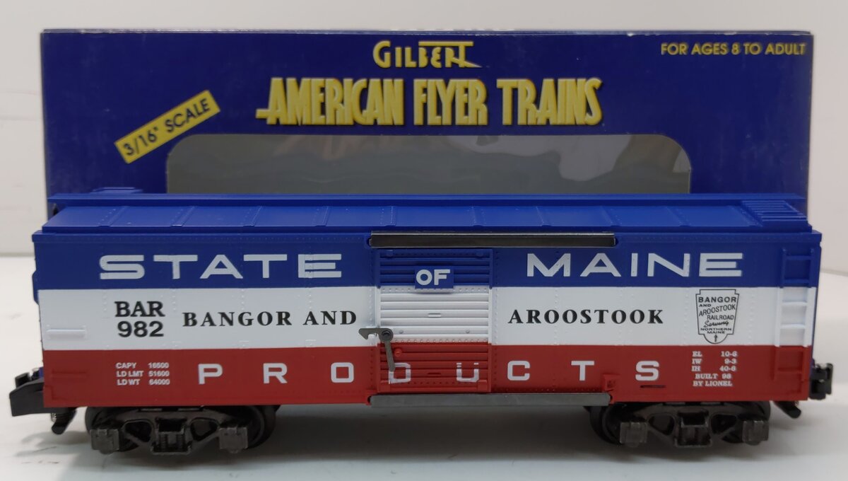 American Flyer 6-48333 S Gauge Bangor And Aroostook Boxcar #982 LN/Box