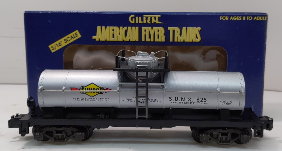 American Flyer 6-48408 S Gauge Sunoco Single Dome Tank Car #625 LN/Box