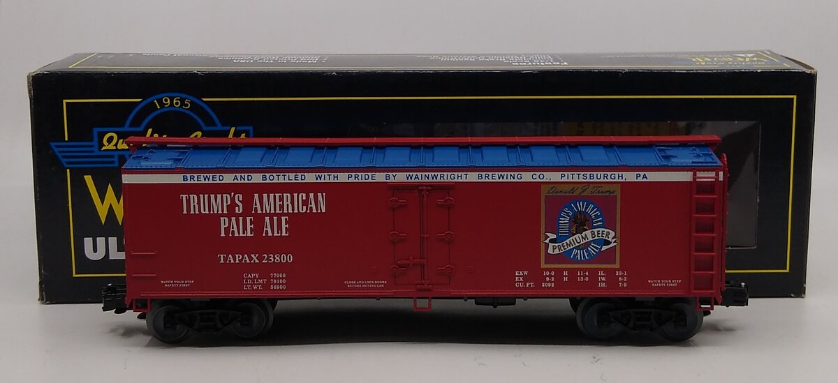 Weaver U3149L O Trump's American Pale Ale Reefer Car #23800 - RARE (3-Rail) EX/Box