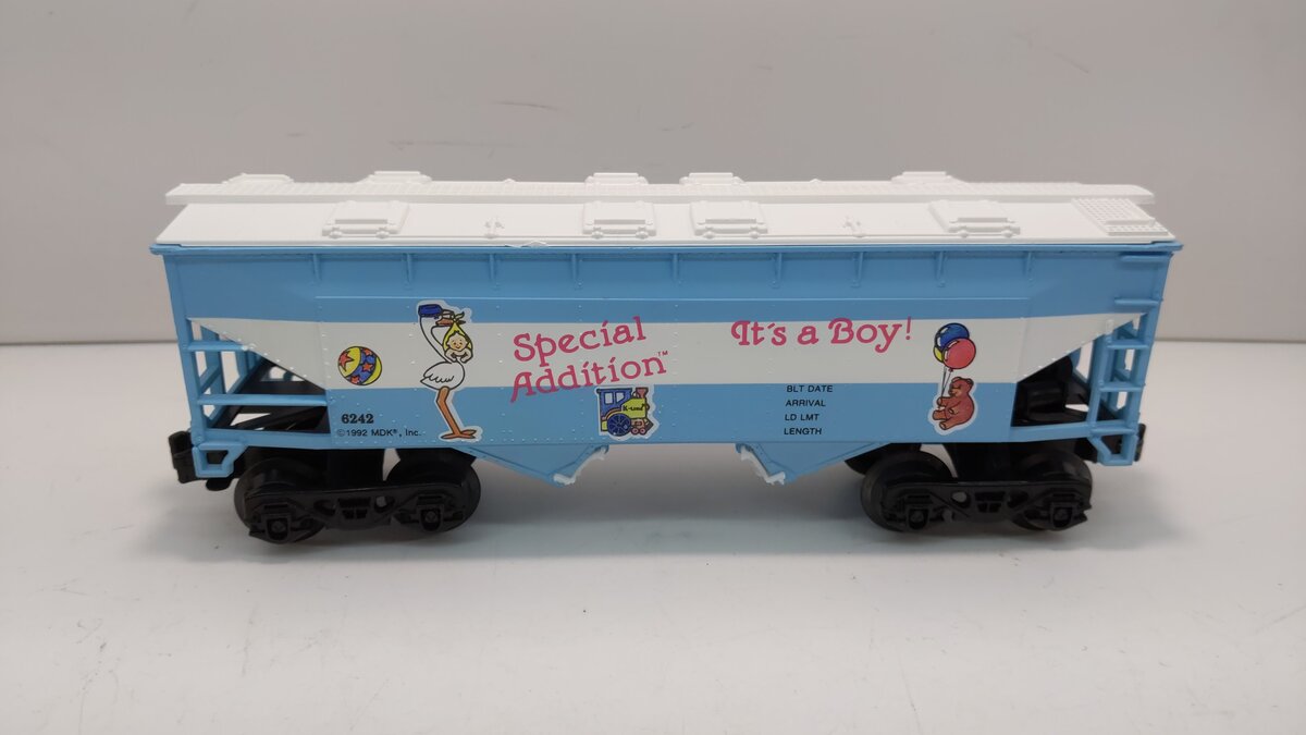 K-Line K6242 O Scale It's a Boy Hopper W/Booties Box Car