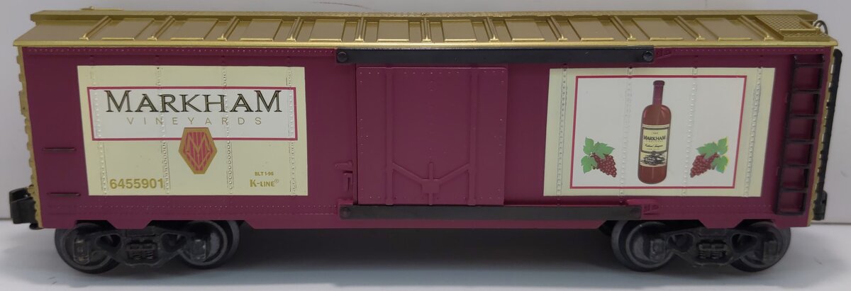 K-Line K645-5901 O Gauge Markham Vineyards Classic Reefer LN/Box
