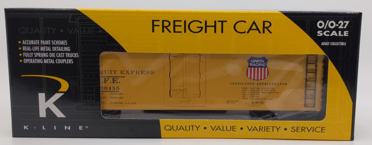 K-Line K642-21131 O Gauge Union Pacific PFE Wood-Sided Reefer #200455 LN/Box
