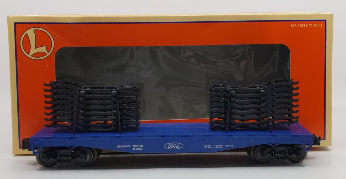 Lionel 6-17533 O Gauge Ford Trailer Train Flatcar with Auto frames