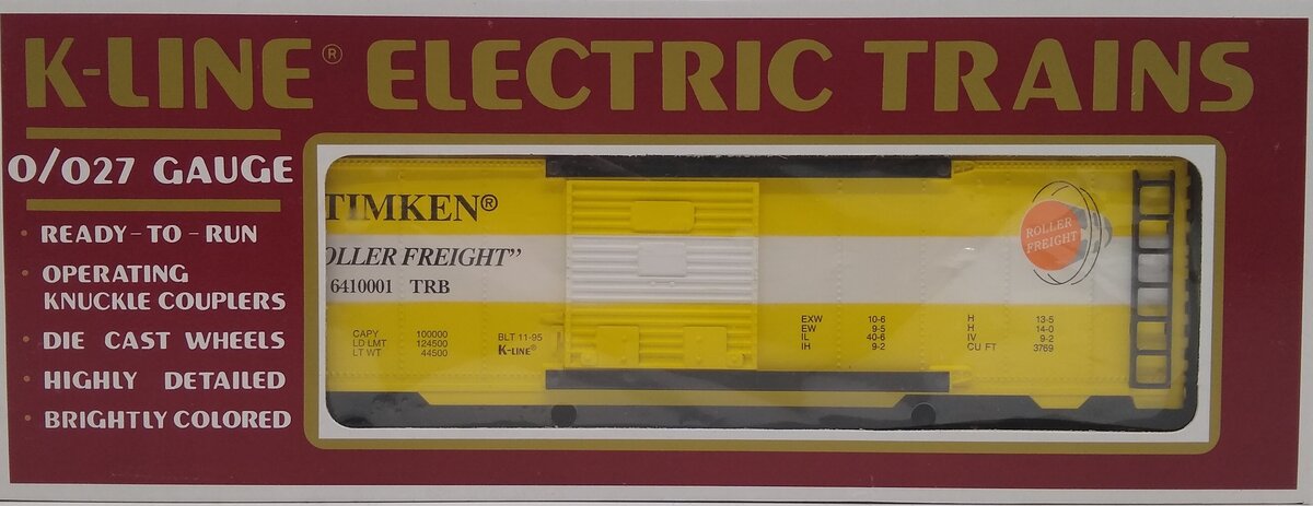 K-Line K641-0001 O Gauge Timken® Classic Boxcar LN/Box