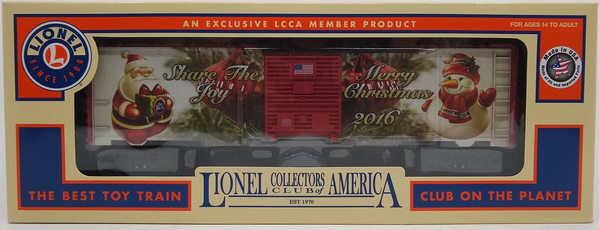 Lionel 6-58264 O Gauge 2016 LCCA Christmas Box Car LN/Box