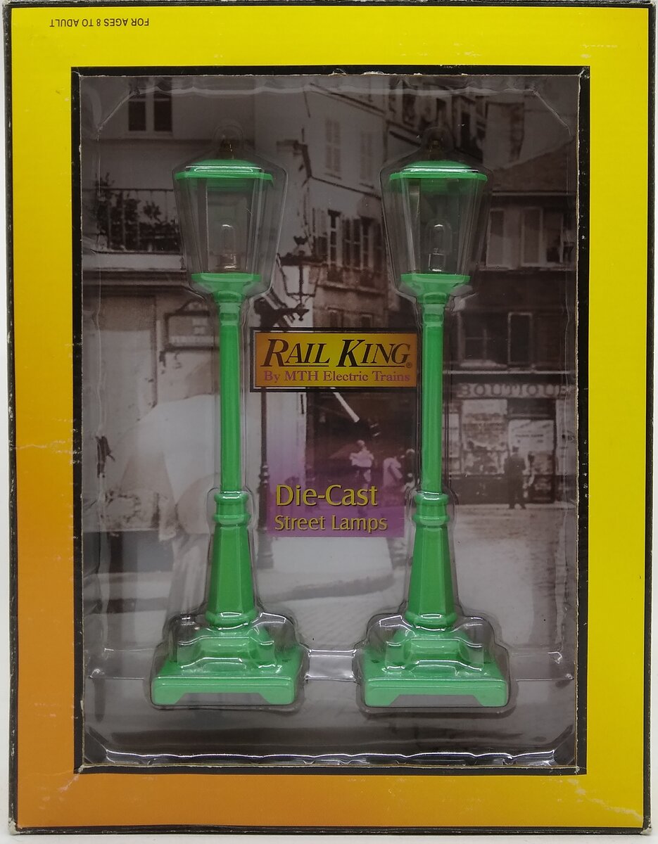 MTH 30-1083 O Light Green #56 Gas Lamp Set (Pack of 2) EX/Box