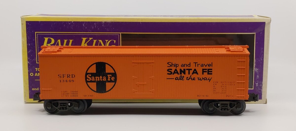 MTH 20-7803 O Gauge Santa Fe Refrigerator Car # 13448 LN/Box