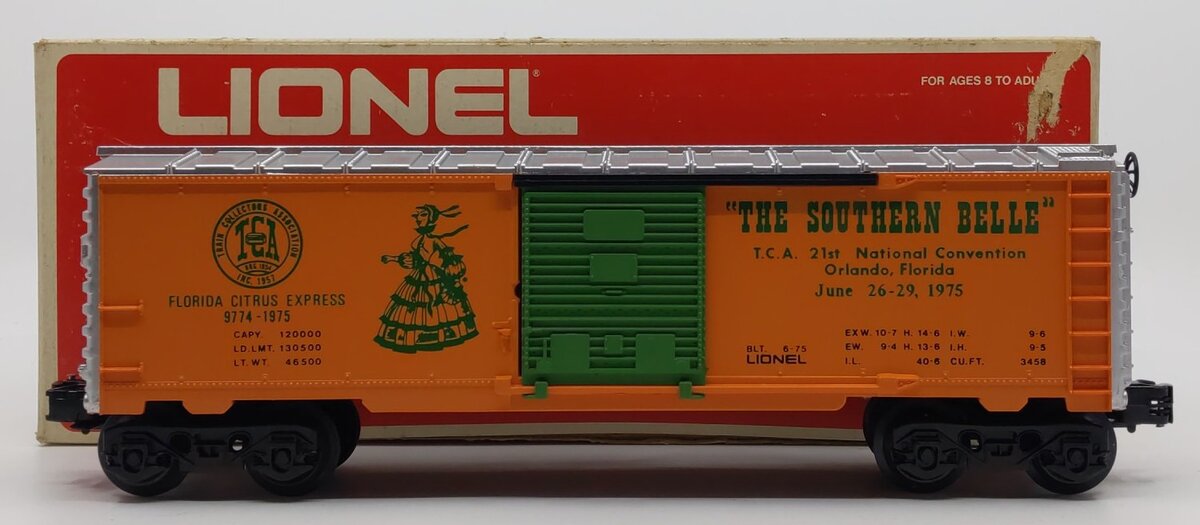 Lionel 6-9774 O Florida Citrus Express "The Southern Bell" 1975 TCA Car #9774 LN/Box