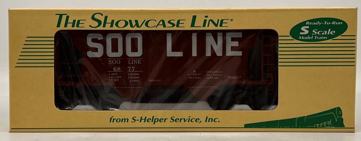 S-Helper Service 00079 S Gauge Soo Line PS-2 Covered 2-Bay Hopper #6877 LN/Box