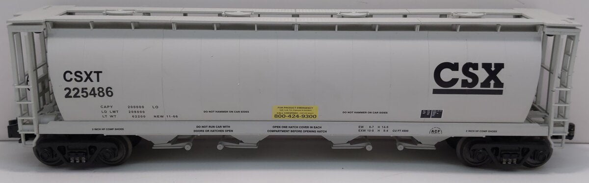 MTH 30-7540 CSX 4-Bay Cylindrical Hopper Car #225486 LN/Box