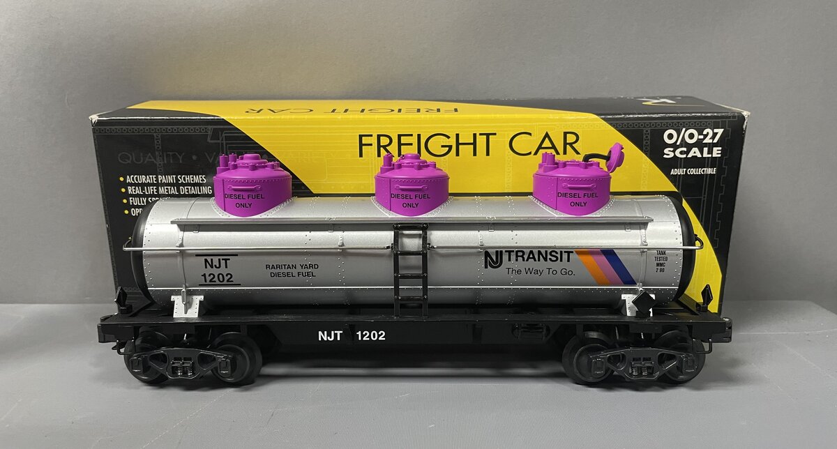 K-Line K636-3932 O Gauge NJT Raritan Triple Dome Tank Car #1202 LN/Box