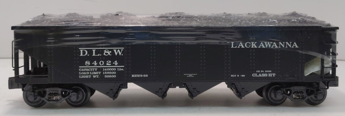 K-Line K623-1472 O Delaware, Lackawanna & Western 4-Bay Hopper w/ Load #84031 LN/Box