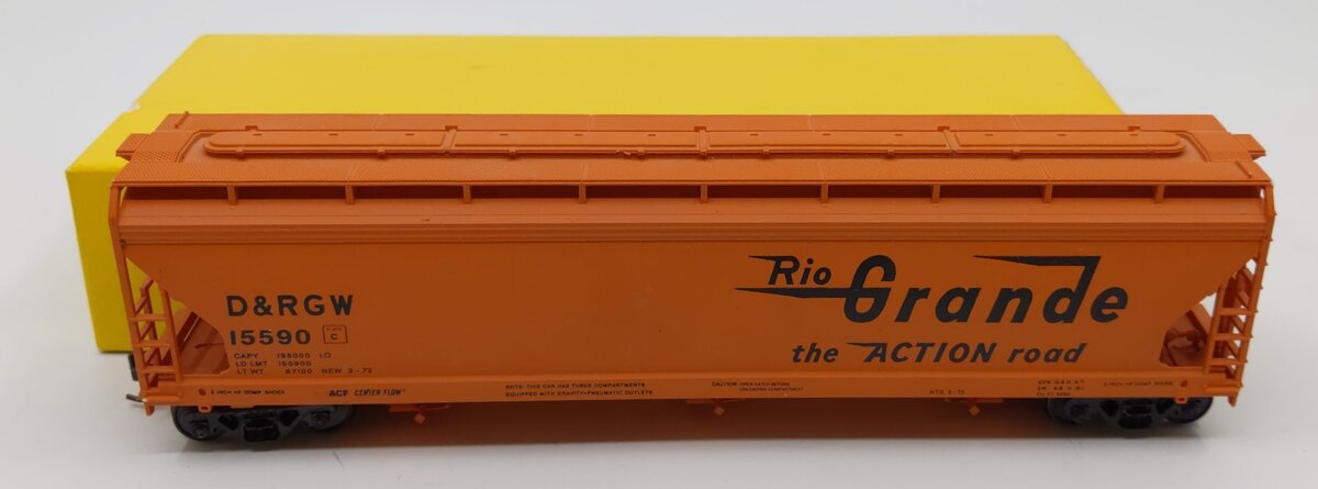 Accurail 2034 HO Scale Rio Grande ACF 3-Bay Covered Hopper #15590