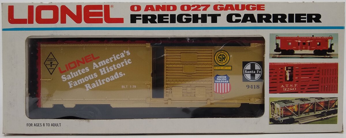 Lionel 6-9418 O Gauge Famous American Railroads Commemorative Boxcar NIB