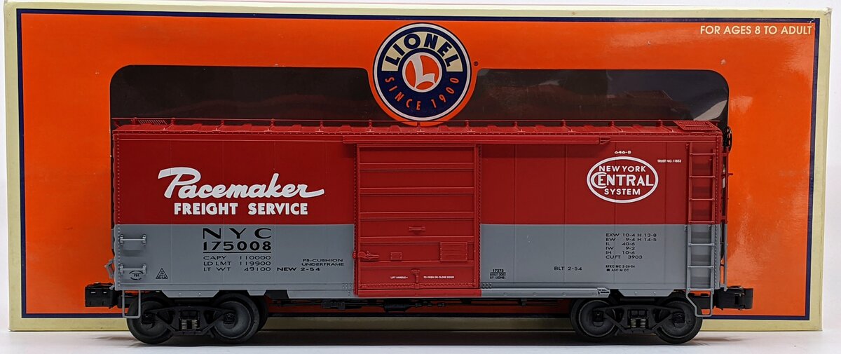 Lionel 6-17275 O Gauge New York Central Pacemaker Boxcar #175008 LN/Box