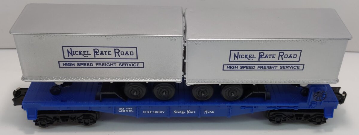 Lionel 6-16307 O Gauge Nickel Plate Road Flatcar with Trailers LN/Box
