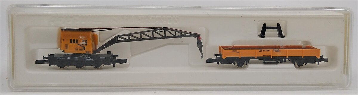 Marklin 8657 Z German Federal Railroad DB Low Side Car & Crane Car