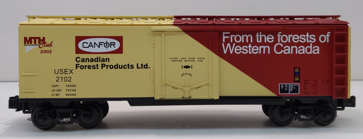 MTH 20-94028 O Gauge MTHRRC 2002 Canfor Reefer Car #2102 LN/Box