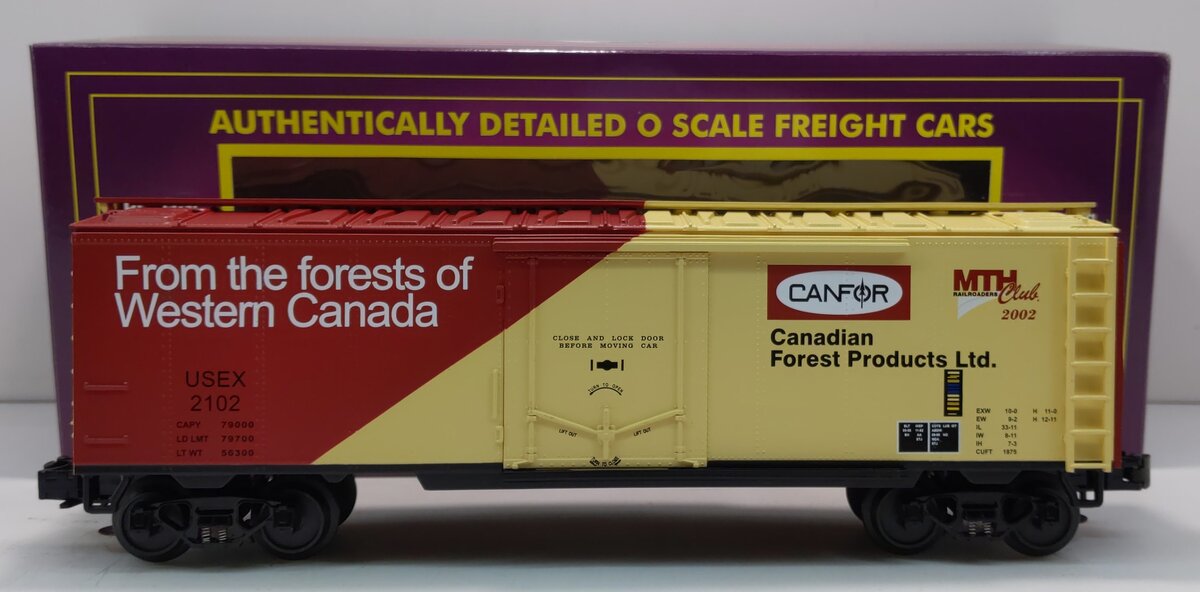 MTH 20-94028 O Gauge MTHRRC 2002 Canfor Reefer Car #2102 LN/Box