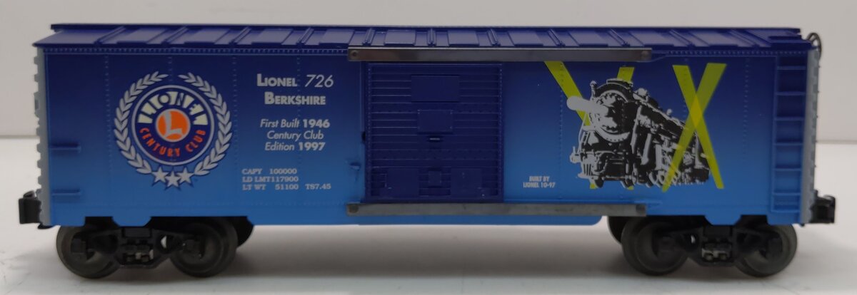 Lionel 6-29226 O Gauge 726 Berkshire Century Club Boxcar #726 LN/Box